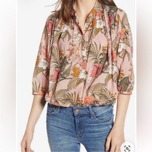 Rebecca Minkoff 🌷Tropical Boho Blouse pink XS